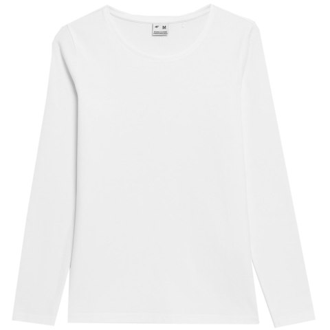 Koszulka damska longsleeve 4F F167 biała 4FAW23TLONF167 10S Koszulka damska longsleeve 4F F167 biała 4FAW23TLONF167 10S