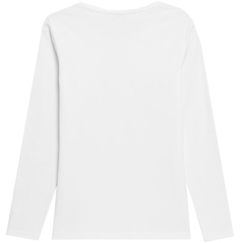 Koszulka damska longsleeve 4F F167 biała 4FAW23TLONF167 10S Koszulka damska longsleeve 4F F167 biała 4FAW23TLONF167 10S