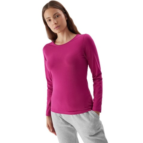 Koszulka damska longsleeve 4F F167 ciemny róż 4FAW23TLONF167 53S Koszulka damska longsleeve 4F F167 ciemny róż 4FAW23TLONF167 53S