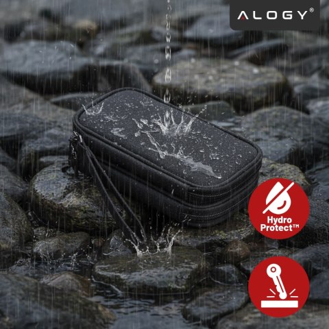 Etui Podróżne na Akcesoria, Organizer na Kable, Ładowarki, Telefon i Powerbank, Wielofunkcyjne i Kompaktowe 21 x 12,5 x 5 cm, Al