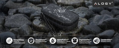 Etui Podróżne na Akcesoria, Organizer na Kable, Ładowarki, Telefon i Powerbank, Wielofunkcyjne i Kompaktowe 21 x 12,5 x 5 cm, Al