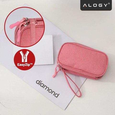 Etui Podróżne na Akcesoria, Organizer na Kable, Ładowarki, Telefon i Powerbank, Wielofunkcyjne i Kompaktowe 21 x 12,5 x 5 cm, Al