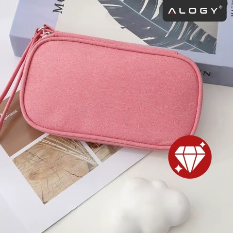 Etui Podróżne na Akcesoria, Organizer na Kable, Ładowarki, Telefon i Powerbank, Wielofunkcyjne i Kompaktowe 21 x 12,5 x 5 cm, Al