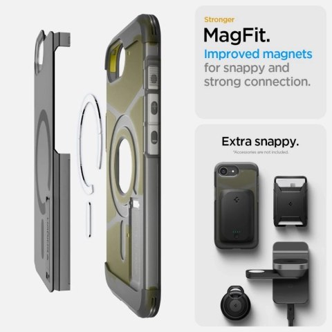 Etui do iPhone 16e Spigen Tough Armor Mag MagSafe Frost Black
