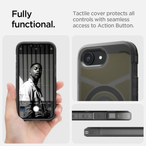 Etui do iPhone 16e Spigen Tough Armor Mag MagSafe Frost Black