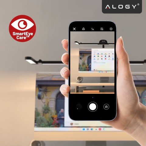 Lampa Biurkowa LED RGB do Monitora ze Składaną Konstrukcją, Regulowaną Jasnością i Pełnym Spektrum Światła, z Mocowaniem do Blat