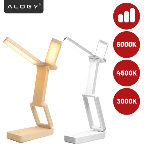 Lampa biurkowa LED 3600 mAh - regulacja natężenia i barwy światła, składana konstrukcja, zasilanie USB-C - Alogy LumiCharge Pro™