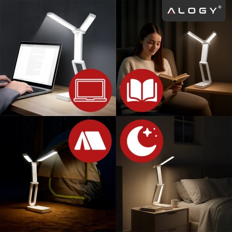 Lampa biurkowa LED 3600 mAh - regulacja natężenia i barwy światła, składana konstrukcja, zasilanie USB-C - Alogy LumiCharge Pro™