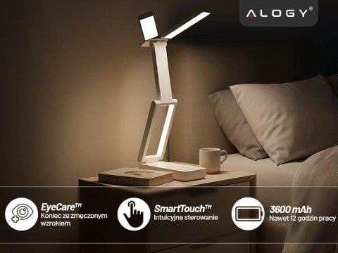 Lampa biurkowa LED 3600 mAh - regulacja natężenia i barwy światła, składana konstrukcja, zasilanie USB-C - Alogy LumiCharge Pro™
