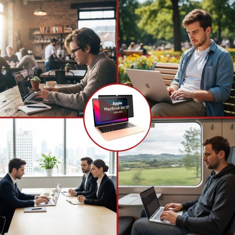 Magnetyczna folia prywatyzująca do MacBook Air 13" 2018-2021 - ochrona prywatności, łatwy montaż, pokrowiec do przechowywania, r