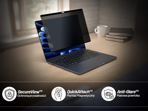 Magnetyczna folia prywatyzująca do MacBook Air 13" 2018-2021 - ochrona prywatności, łatwy montaż, pokrowiec do przechowywania, r