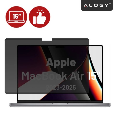 Magnetyczna folia prywatyzująca do Macbook Air 15" 2023-2025 - ochrona prywatności, łatwy montaż, pokrowiec do przechowywania, r
