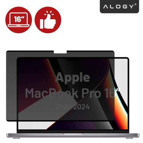 Magnetyczna folia prywatyzująca do Macbook Pro 16" 2021-2024 - ochrona prywatności, łatwy montaż, pokrowiec do przechowywania, r