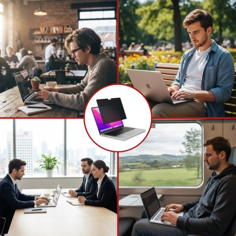 Magnetyczna folia prywatyzująca do Macbook Pro 16" 2021-2024 - ochrona prywatności, łatwy montaż, pokrowiec do przechowywania, r