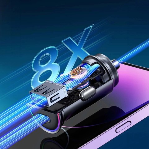 Mini ładowarka samochodowa Joyroom JR-CCN04 60 W USB-A & USB-C - czarna