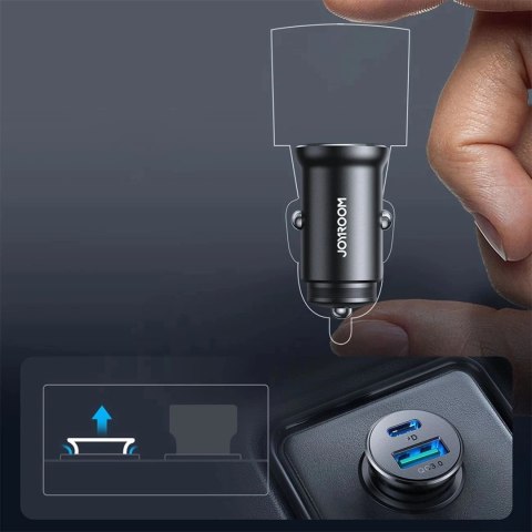 Mini ładowarka samochodowa Joyroom JR-CCN05 30 W USB-A & USB-C - czarna