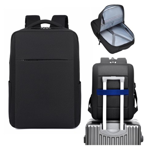 Plecak biznesowy na laptopa 15-16" - wodoodporny, odporny na wstrząsy, z kieszenią na butelkę i paskiem na walizkę - Alogy Urban