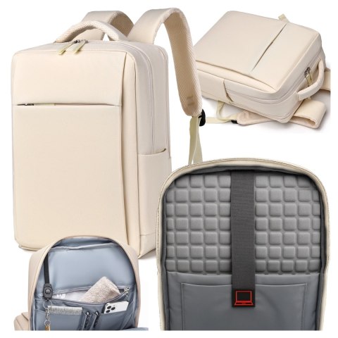 Plecak biznesowy na laptopa 15-16" - wodoodporny, odporny na wstrząsy, z kieszenią na butelkę i paskiem na walizkę - Alogy Urban