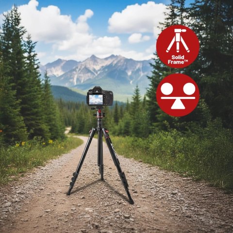 Statyw Profesjonalny 2w1 - Tripod i Monopod do Aparatu i Kamery, Składany z Regulowaną Wysokością i Głowicą Kulową 360°, Stabiln
