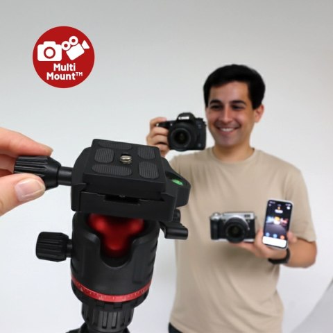 Statyw Profesjonalny 2w1 - Tripod i Monopod do Aparatu i Kamery, Składany z Regulowaną Wysokością i Głowicą Kulową 360°, Stabiln