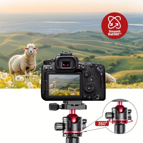 Statyw Profesjonalny 2w1 - Tripod i Monopod do Aparatu i Kamery, Składany z Regulowaną Wysokością i Głowicą Kulową 360°, Stabiln
