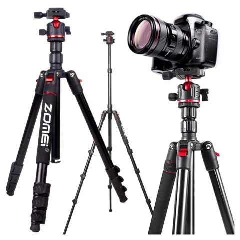Statyw Profesjonalny 2w1 - Tripod i Monopod do Aparatu i Kamery, Składany z Regulowaną Wysokością i Głowicą Kulową 360°, Stabiln