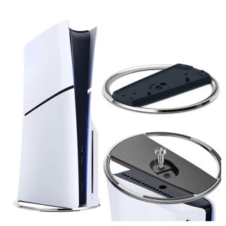 Stojak pionowy do PlayStation 5 PS5 / Slim / Pro - stabilna metalowa podstawa chłodząca, antypoślizgowa, poprawia cyrkulację pow