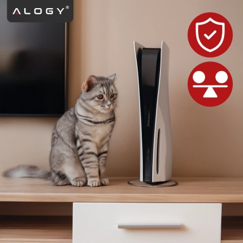 Stojak pionowy do PlayStation 5 PS5 / Slim / Pro - stabilna metalowa podstawa chłodząca, antypoślizgowa, poprawia cyrkulację pow