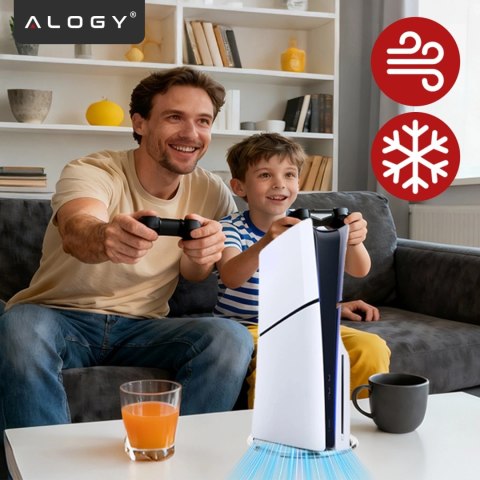 Stojak pionowy do PlayStation 5 PS5 / Slim / Pro - stabilna metalowa podstawa chłodząca, antypoślizgowa, poprawia cyrkulację pow