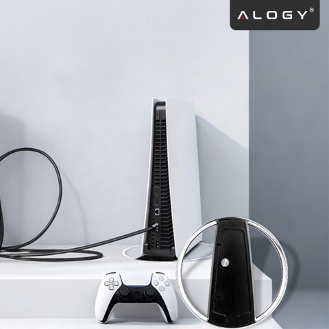 Stojak pionowy do PlayStation 5 PS5 / Slim / Pro - stabilna metalowa podstawa chłodząca, antypoślizgowa, poprawia cyrkulację pow