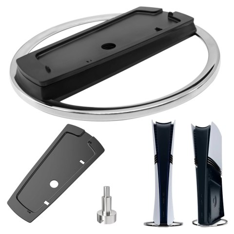 Stojak pionowy do PlayStation 5 PS5 / Slim / Pro - stabilna metalowa podstawa chłodząca, antypoślizgowa, poprawia cyrkulację pow