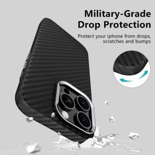 Etui MagSafe Tech-Protect Ion Carbon iPhone 16 Pro Max Czarny/Srebrn