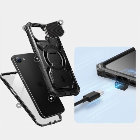 Etui Supcase ArmorBox Mag MagSafe iPhone 16e Black z szybą