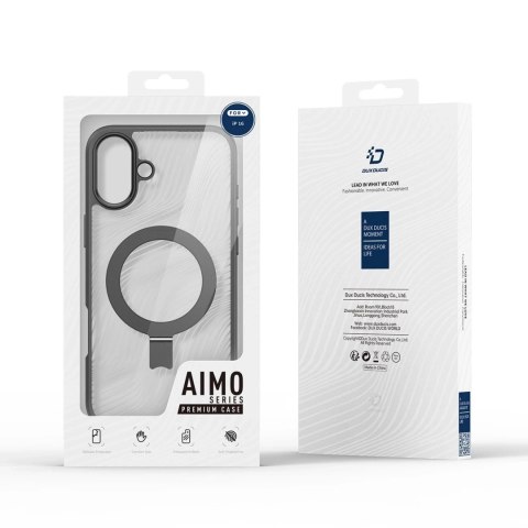 Etui do iPhone 16 Dux Ducis Aimo Mag z MagSafe i Podstawką - Czarny