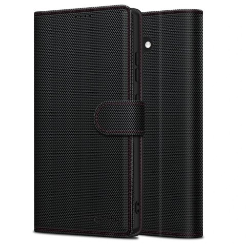 Etui do iPhone 16e Tech-Protect Wallet RS Czarny Czerwone Obszycie