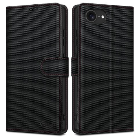 Etui do iPhone 16e Tech-Protect Wallet RS Czarny Czerwone Obszycie