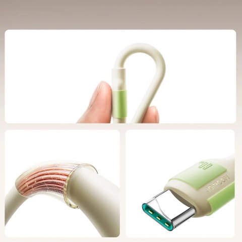Kabel Joyroom S-A53 60W USB-C - USB-C 1,2m Beżowy Fluorescencyjny
