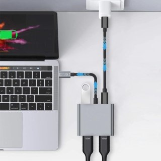 Adapter HUB USB-C 4w1 Tech-Protect HB08 2x HDMI 4K USB PD 100W