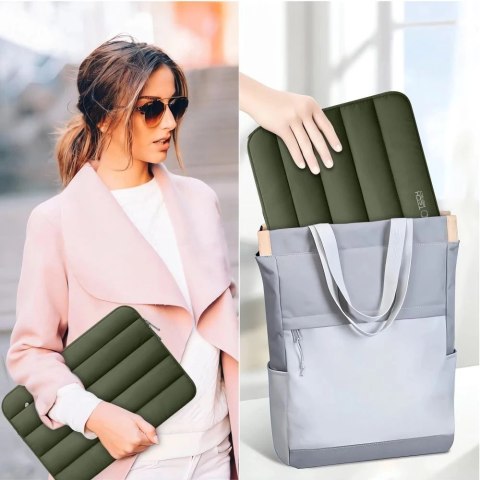 Etui Ochronne Tech-Protect Fluffy do Laptopa 13-14" Army Green