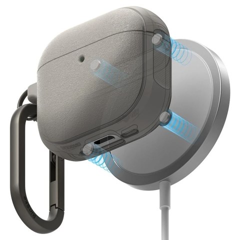 Etui do Apple AirPods 4 Ringke Onyx MagSafe Warm Grey + Karabińczyk
