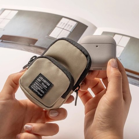 Etui do Apple AirPods 4 Ringke Onyx MagSafe Warm Grey + Karabińczyk