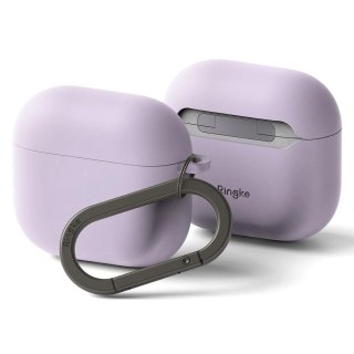 Etui do Apple AirPods 4 Ringke Silicone Light Purple + Karabińczyk