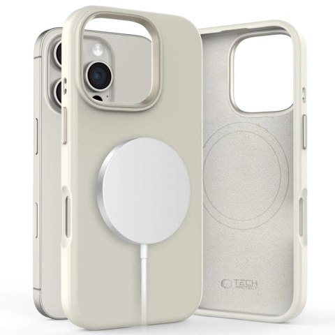 Etui do iPhone 16 Pro Tech-Protect Silicone Pure MagSafe Latte