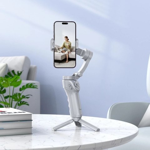 Gimbal 3-Osiowy do Smartfona Hoco K24 z Oświetleniem Szary
