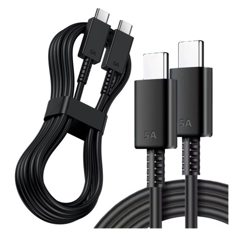Kabel USB-C 5A 1.8 m Oryginalny Samsung EP-DX510, Szybkie Ładowanie, Przewód do Ładowarki i Transferu Danych, Czarny
