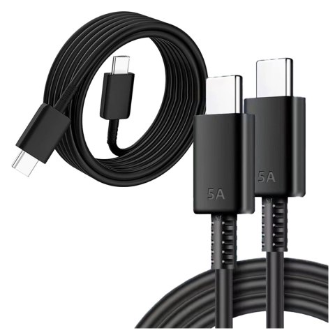 Kabel USB-C 5A 1.8 m Oryginalny Samsung EP-DX510, Szybkie Ładowanie, Przewód do Ładowarki i Transferu Danych, Czarny