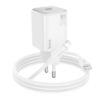 Ładowarka Hoco N40 20W USB-C + Kabel USB-C Lightning PD QC Biała