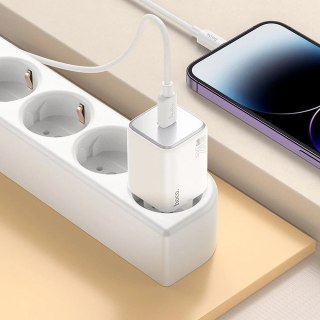 Ładowarka Hoco N40 20W USB-C + Kabel USB-C Lightning PD QC Biała