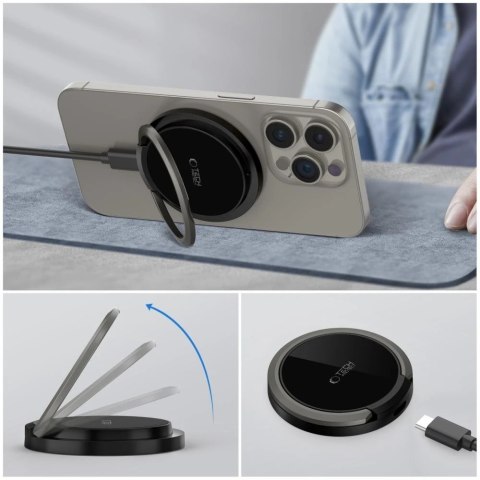 Ładowarka MagSafe Tech-Protect QI15W-A33 Czarna 15W Stojak