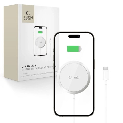 Ładowarka MagSafe Tech-Protect QI15W-A34 Biała 15W USB-C